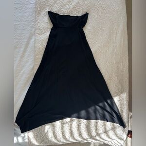 Black Women's strapless A-Line Dress with v back and tie. Size S